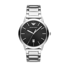 Load image into Gallery viewer, Armani Gents Watch Stainless Steel Silver Tone, Black Dial, Date SKU 4005046
