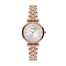Load image into Gallery viewer, Armani Ladies Watch Stainless Steel Rose Tone Strap, Silver Tone Dial SKU 4005051
