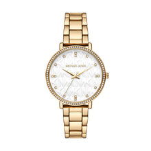 Load image into Gallery viewer, Michael Kors Ladies Stainless Steel Gold Tone Watch, Pattern Dial SKU 4010087