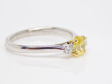 Load image into Gallery viewer, 18ct White Gold Oval Cut Natural Intense Fancy Yellow Diamond Engagement Ring 0.53ct SKU 8803500