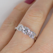 Load image into Gallery viewer, Platinum 3 Round Brilliant Lab Grown Diamonds Engagement Ring 1.50ct SKU 7707054