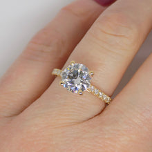 Load image into Gallery viewer, Aroca "Aveline" 18ct Yellow Gold Round Brilliant Lab Grown Diamond/Shoulder Engagement Ring 2.24ct SKU 7707058