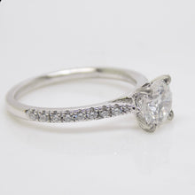 Load image into Gallery viewer, Aroca "Aveline" Platinum Round Brilliant Lab Grown Diamond Solitaire/Shoulders Engagement Ring 1.17ct SKU 7707076