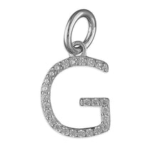 Load image into Gallery viewer, Sterling Silver CZ Initial Pendant
