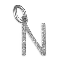 Load image into Gallery viewer, Sterling Silver CZ Initial Pendant