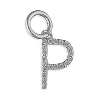 Load image into Gallery viewer, Sterling Silver CZ Initial Pendant