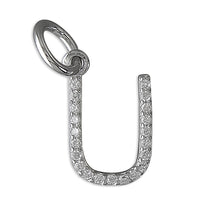 Load image into Gallery viewer, Sterling Silver CZ Initial Pendant
