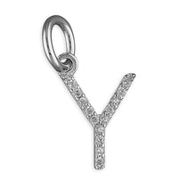 Load image into Gallery viewer, Sterling Silver CZ Initial Pendant