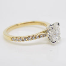 Load image into Gallery viewer, Aroca "The Radiant Grace" 18ct Yellow Gold Oval Cut Lab Grown Diamond, Diamond Shoulders Engagement Ring 1.35ct SKU 7707050