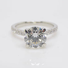 Load image into Gallery viewer, Aroca "Aveline" Platinum Round Brilliant Lab Grown Diamonds, Lab Grown Diamond shoulders Engagement Ring 2.55CT SKU 7707051