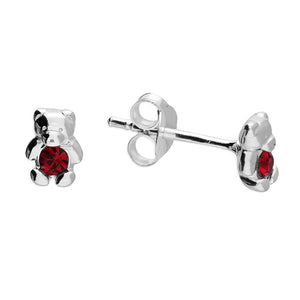 Sterling Silver Birthstone Teddy Bear Earrings