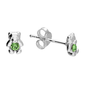 Sterling Silver Birthstone Teddy Bear Earrings