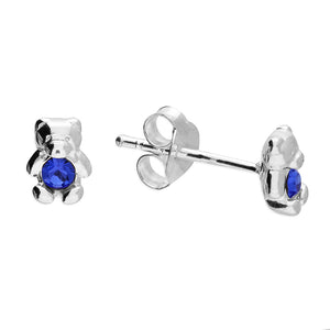 Sterling Silver Birthstone Teddy Bear Earrings