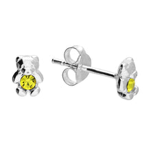 Load image into Gallery viewer, Sterling Silver Birthstone Teddy Bear Earrings
