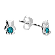 Load image into Gallery viewer, Sterling Silver Birthstone Teddy Bear Earrings
