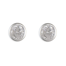 Load image into Gallery viewer, Sterling Silver Rubover Birthstone Earrings
