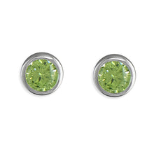 Load image into Gallery viewer, Sterling Silver Rubover Birthstone Earrings
