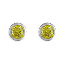 Load image into Gallery viewer, Sterling Silver Rubover Birthstone Earrings
