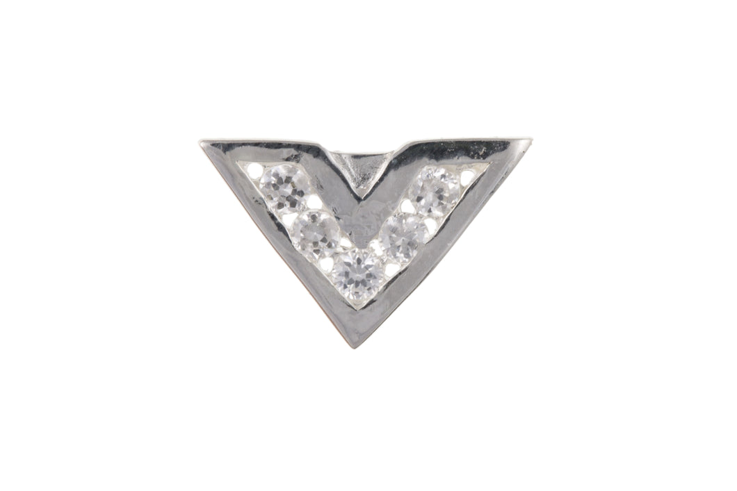 Sterling Silver Single Gents Stud Earring CZ V SKU 0107683