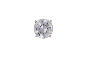 Sterling Silver Single Gents Stud Earring Round CZ SKU 0107685