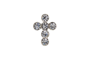 Sterling Silver Single CZ Cross Gents Stud Earring SKU 0107686