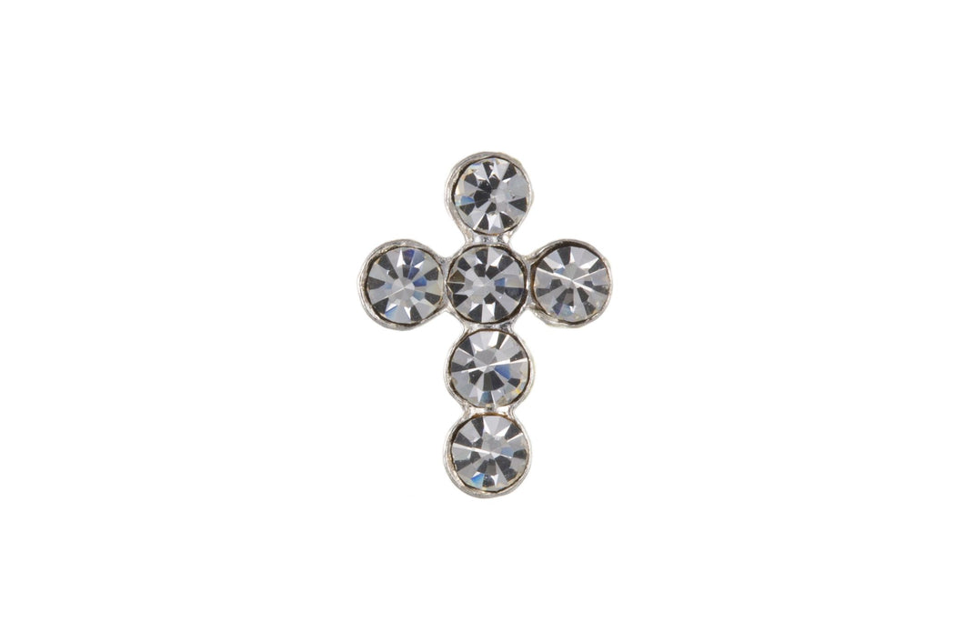 Sterling Silver Single CZ Cross Gents Stud Earring SKU 0107686