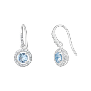 Sterling Silver Pale Blue CZ Drop Earrings SKU 0109603
