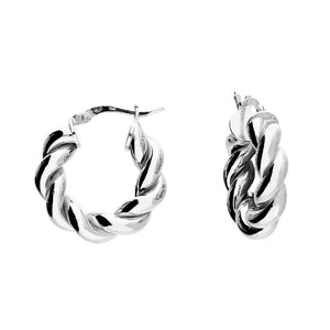 Sterling Silver 20mm Twist Hoop Earrings SKU 0110102