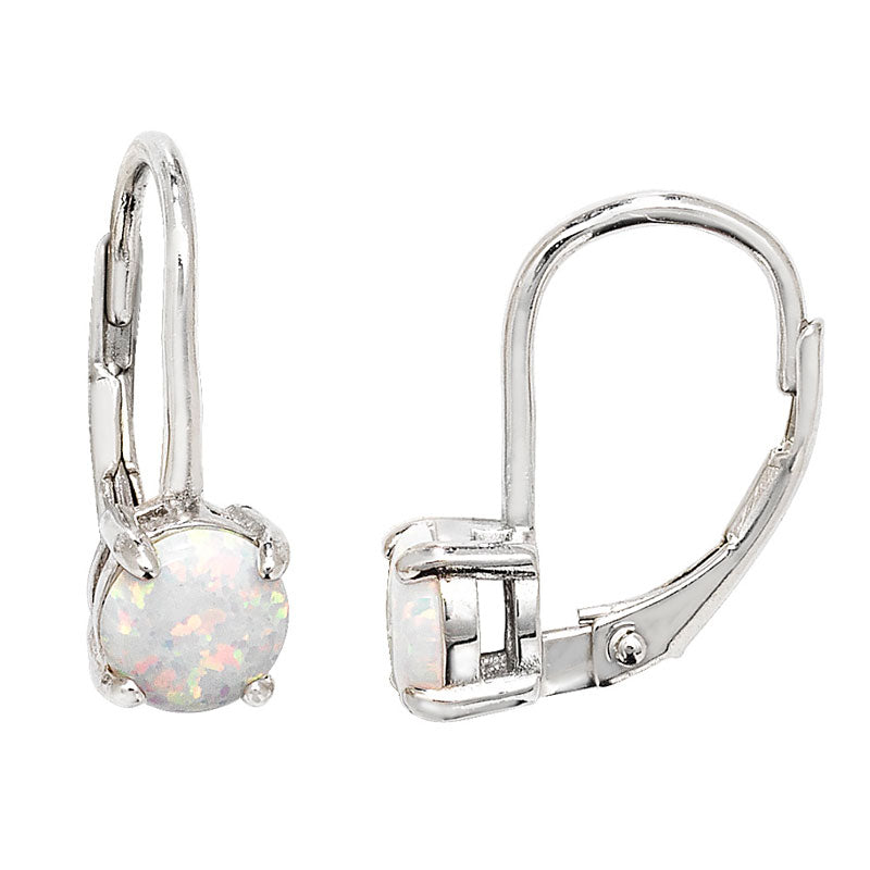 Sterling Silver mini hoop Opal earrings SKU 0110105
