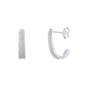 Sterling Silver CZ Half Hoop Earrings SKU 0110113