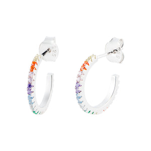 Sterling Silver Multi Colour CZ Hoop Earrings SKU 0110303