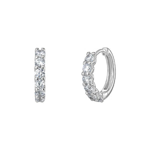 Sterling Silver CZ Hinged Hoop Earring SKU 0110506