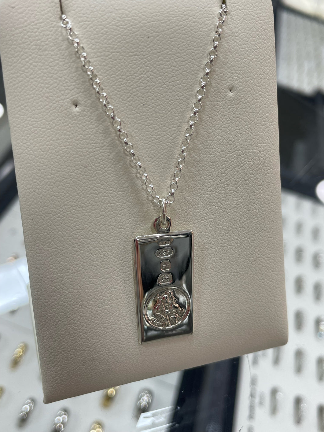 Sterling Silver St.Christopher Ingot 25X12MM SKU 0111300