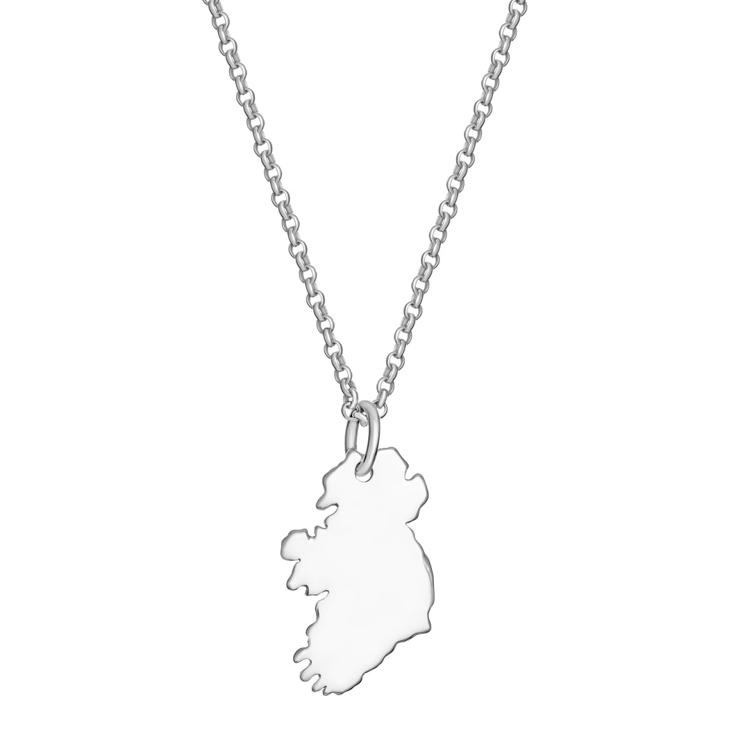 Sterling Silver Map of Ireland Necklace SKU 0111603