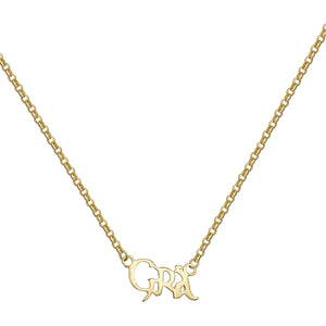 Sterling Silver Gold Finish GRA Necklace SKU 0111604