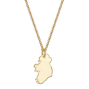 Sterling Silver Gold Finish Map of Ireland Necklace SKU 0111606