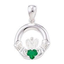 Load image into Gallery viewer, Sterling Silver Birthstone Claddagh Pendants
