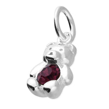 Load image into Gallery viewer, Sterling Silver Birthstone Teddy Bear Pendant
