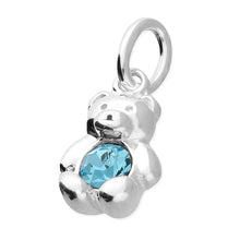 Load image into Gallery viewer, Sterling Silver Birthstone Teddy Bear Pendant
