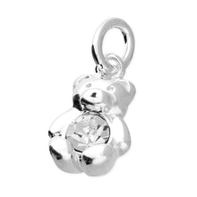 Load image into Gallery viewer, Sterling Silver Birthstone Teddy Bear Pendant
