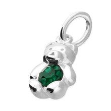 Load image into Gallery viewer, Sterling Silver Birthstone Teddy Bear Pendant
