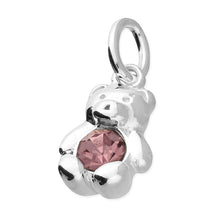 Load image into Gallery viewer, Sterling Silver Birthstone Teddy Bear Pendant
