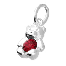 Load image into Gallery viewer, Sterling Silver Birthstone Teddy Bear Pendant
