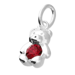 Sterling Silver Birthstone Teddy Bear Pendant