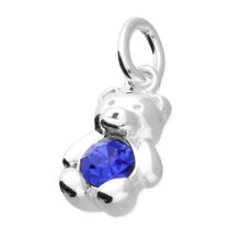 Load image into Gallery viewer, Sterling Silver Birthstone Teddy Bear Pendant
