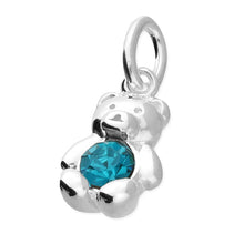 Load image into Gallery viewer, Sterling Silver Birthstone Teddy Bear Pendant
