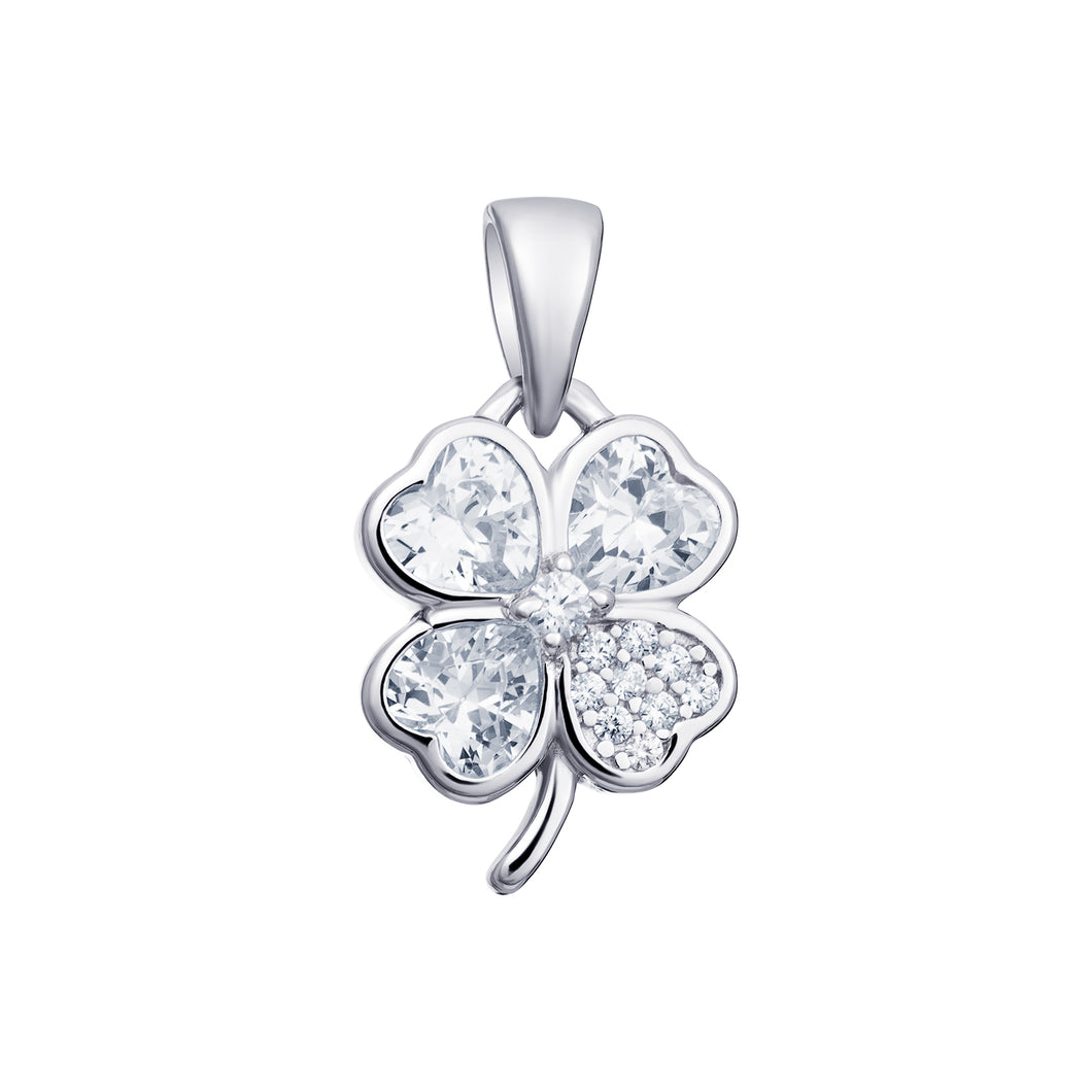 Sterling Silver CZ Shamrock Pendant SKU 0112708