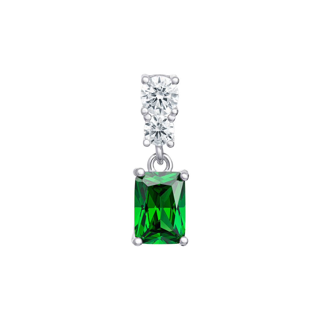 Sterling Silver Green and White CZ Pendant SKU 0112710