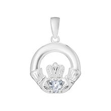 Load image into Gallery viewer, Sterling Silver Birthstone Claddagh Pendants
