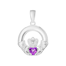 Load image into Gallery viewer, Sterling Silver Birthstone Claddagh Pendants
